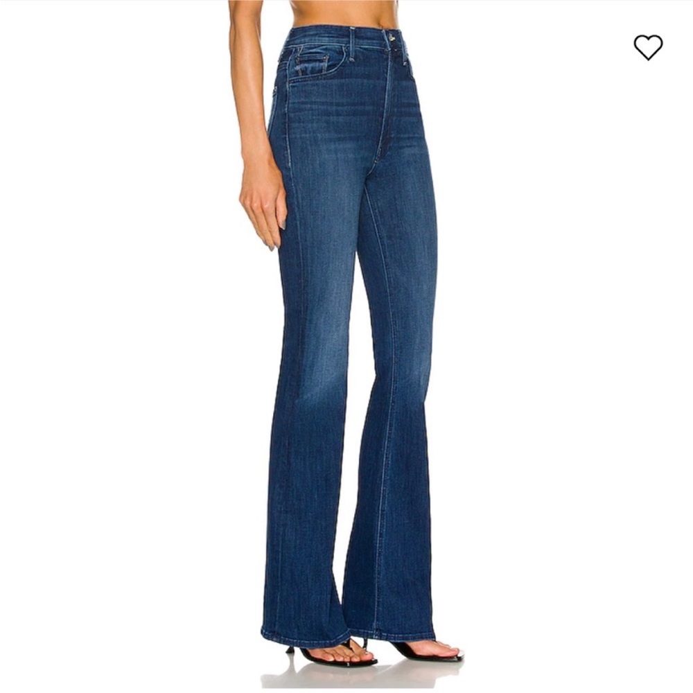 MOTHER THE MELLOW DRAMA ANCHOR POINT DARK WASH HIGHRISE FLARE JEANS